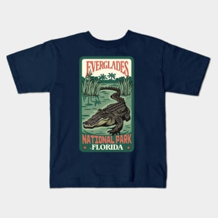 A Vintage Travel Art of the Everglades National Park - Florida - US Kids T-Shirt